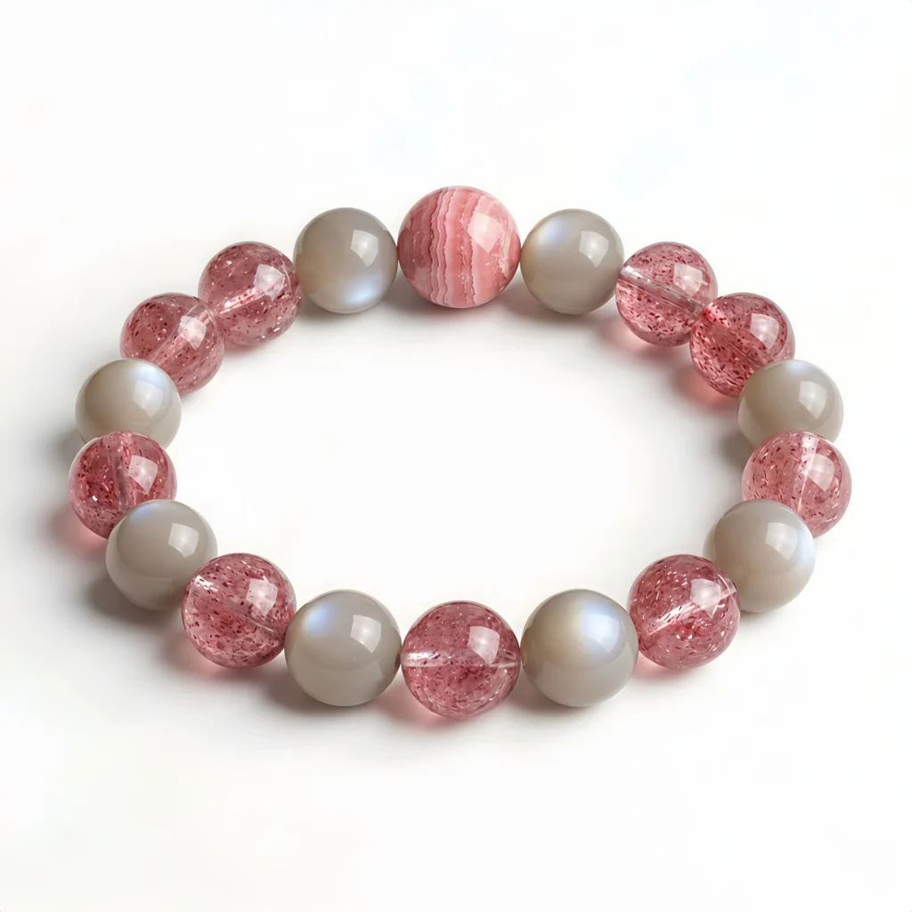 Rhodonite & Strawberry Quartz Bracelet – Rosy Incense
