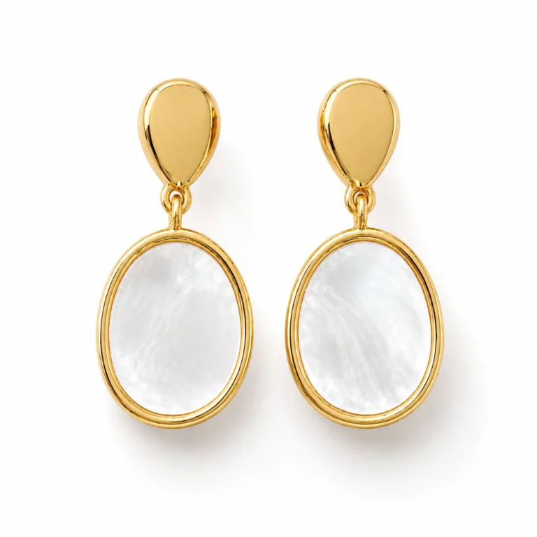 White Mother of Pearl Drop Earrings - Luna Pearl