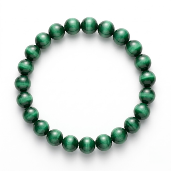 Natural Malachite Beaded Bracelet – Classic Green Gemstone Jewelry