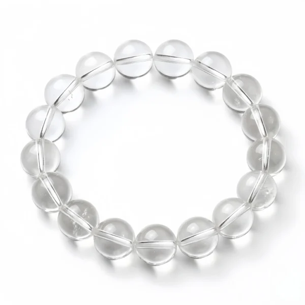 Clear Quartz Beaded Bracelet – Natural Transparent Crystal