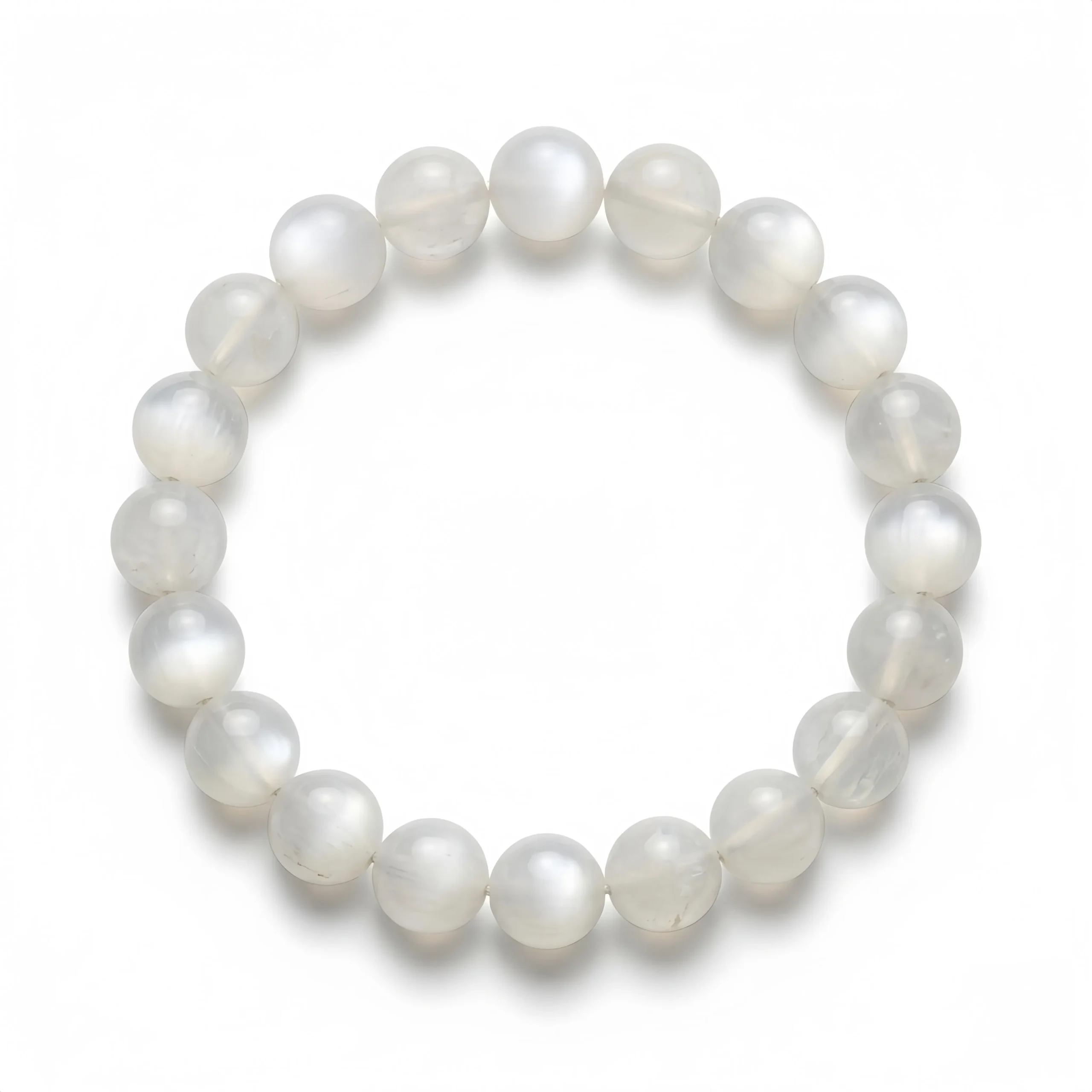 White Moonstone Bead Bracelet