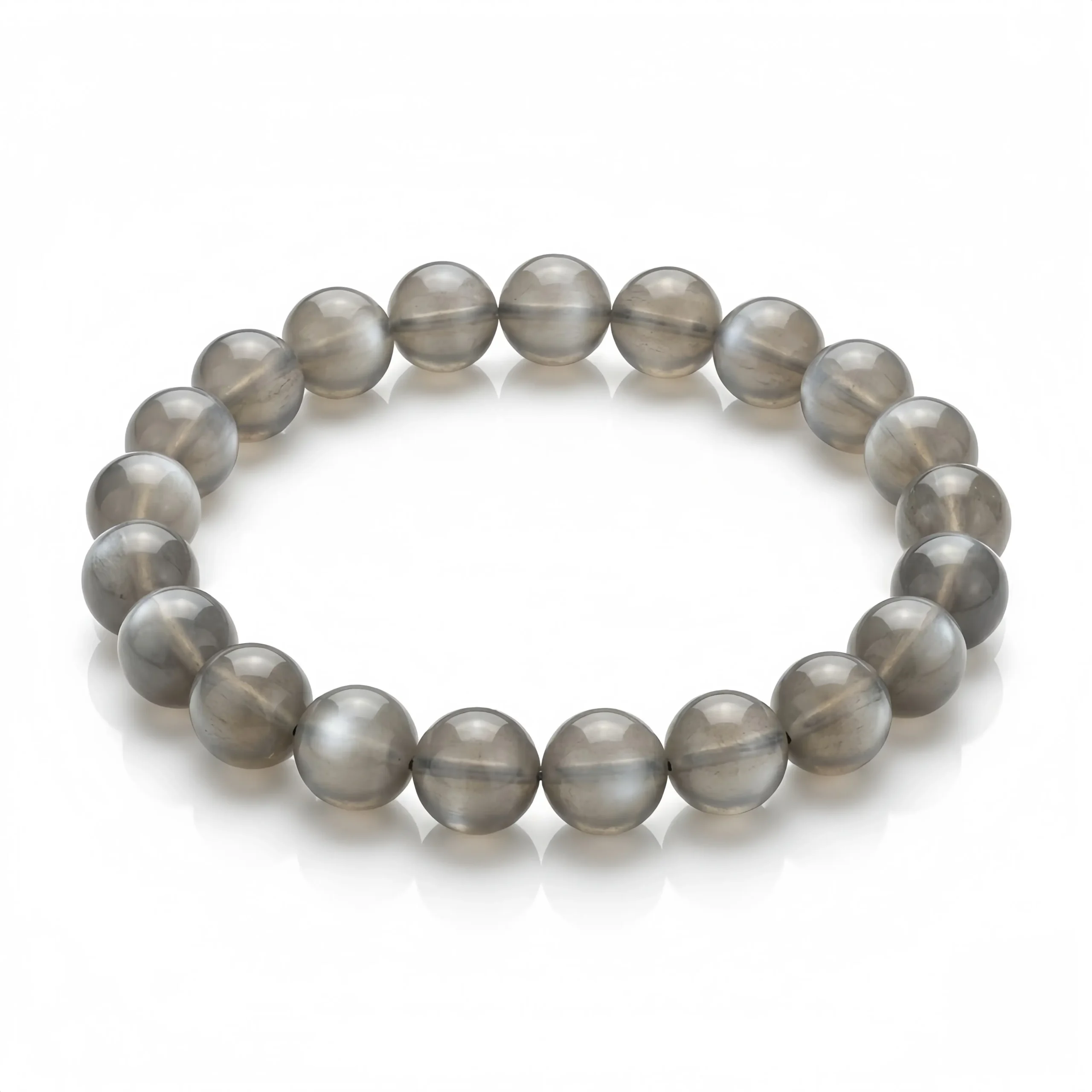 Silver Moonstone Bead Bracelet