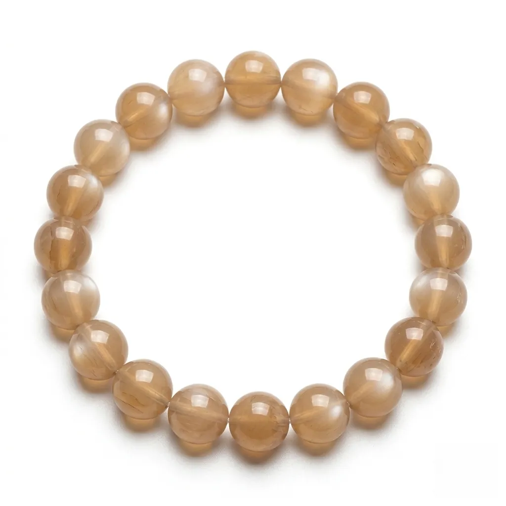 Milk Tea Moonstone Bead Bracelet
