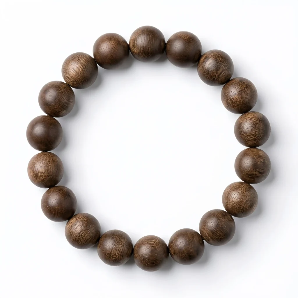 Golden Silk Sandalwood Bead Bracelet – Natural Handmade Wooden Jewelry