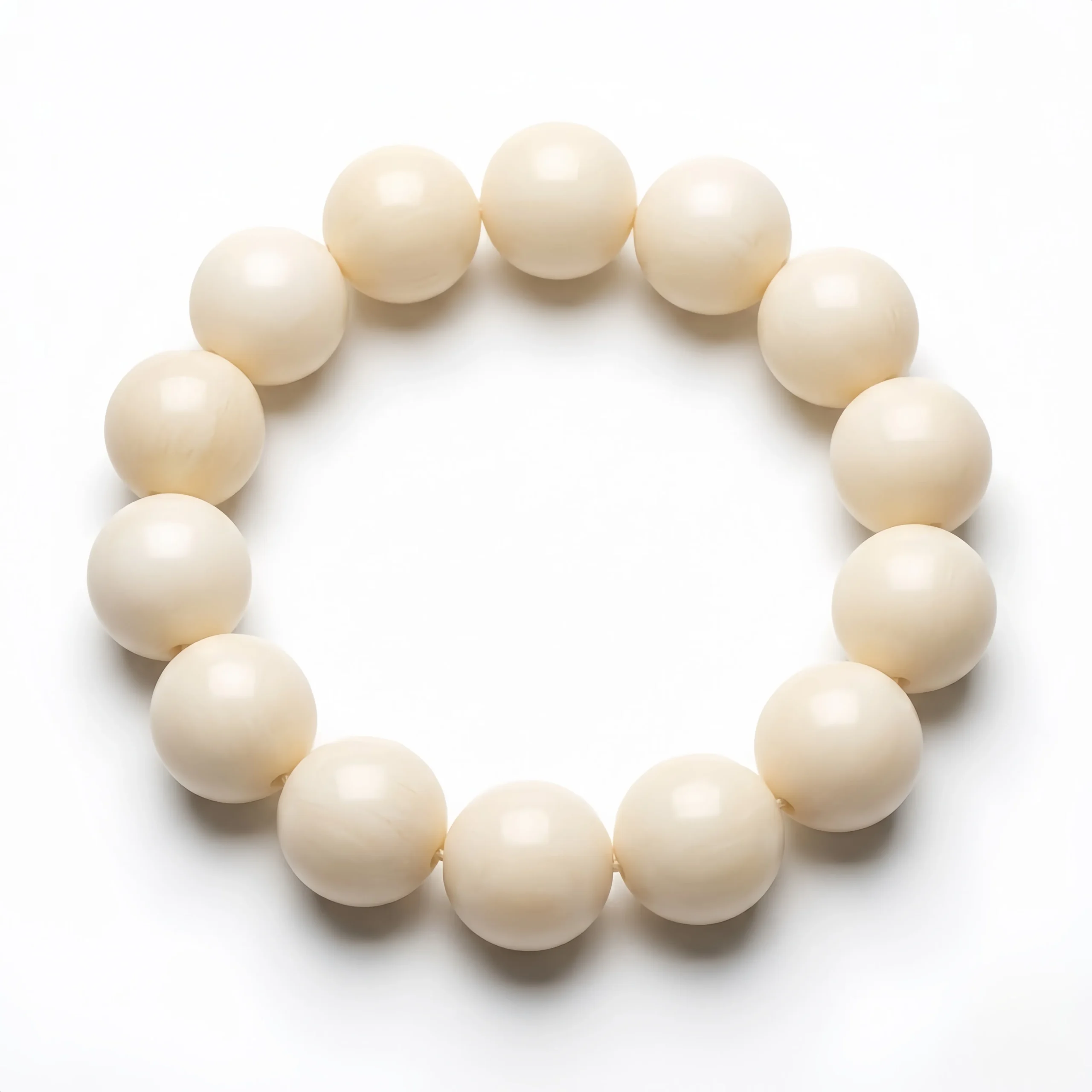 White Bodhi Seed Beaded Bracelet – Natural Meditation Jewelry