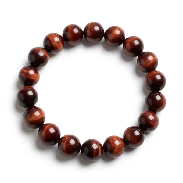 Red Tiger Eye Beaded Bracelet – Natural Gemstone Protection Jewelry