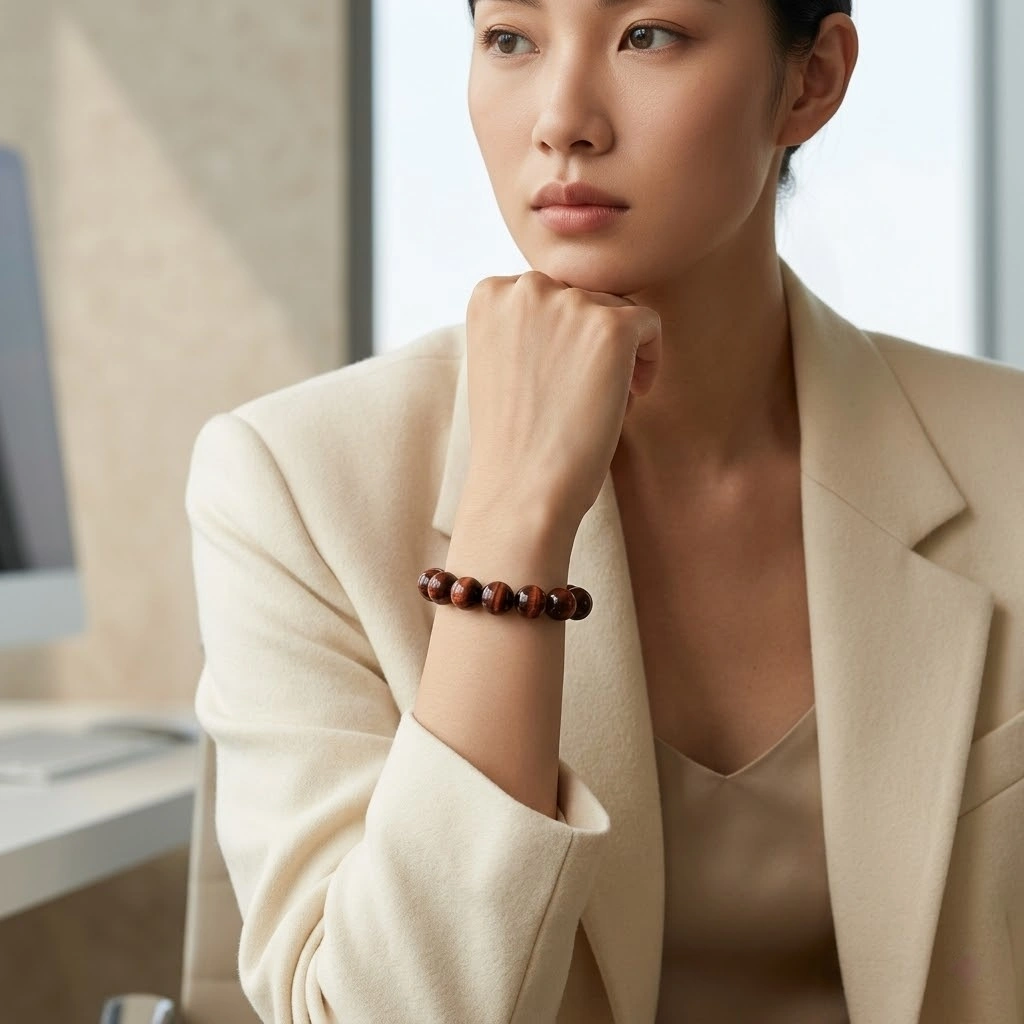 Red Tiger Eye Bead Bracelet