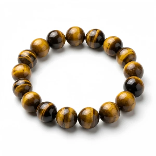 Yellow Tiger Eye Beaded Bracelet – Natural Golden Gemstone