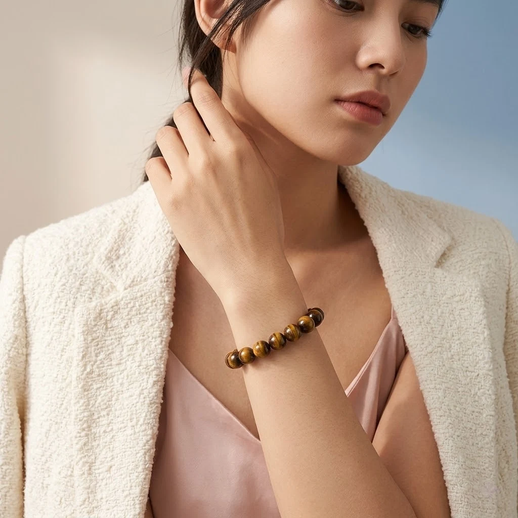 Yellow Tiger Eye Bead Bracelet