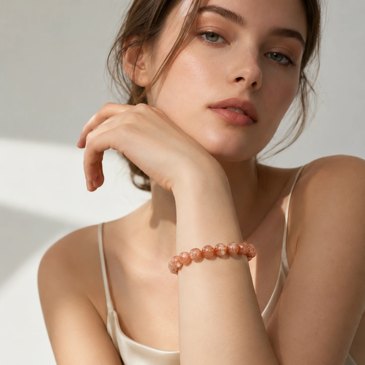 Golden Sunstone Bead Bracelet
