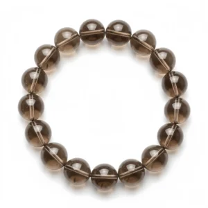 Natural Smoky Quartz Beaded Bracelet – Handmade Round Crystal Jewelry