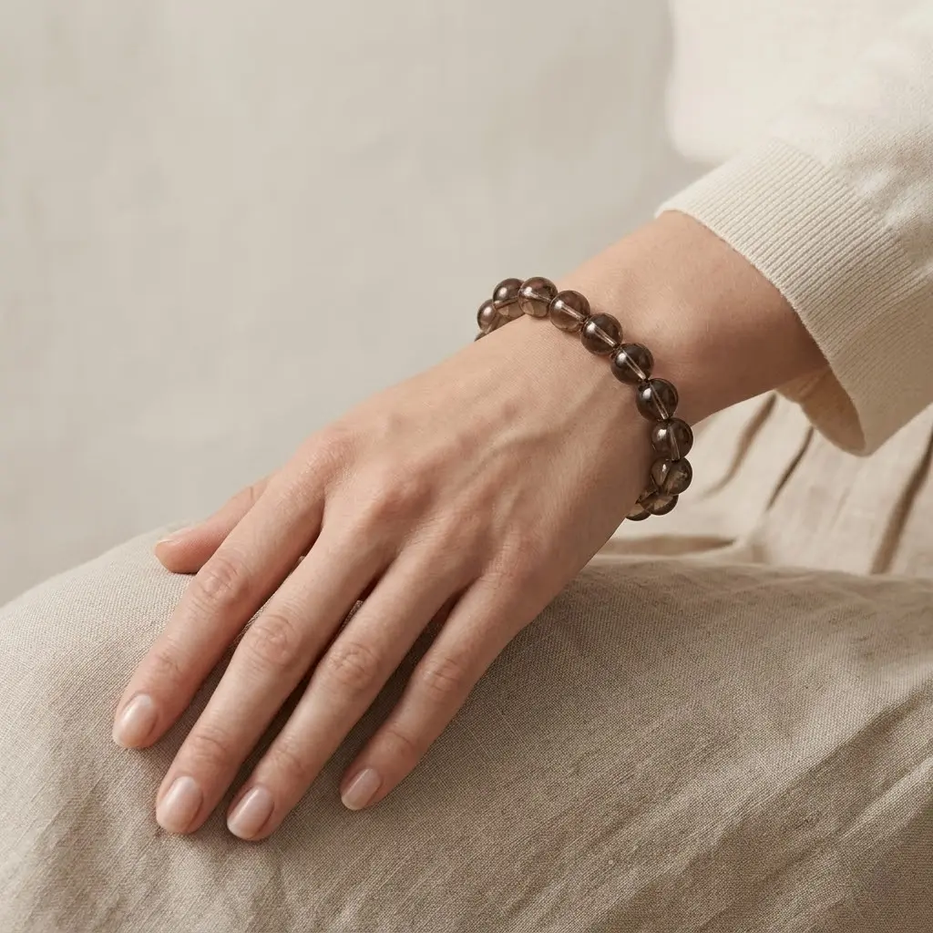 Smoky Quartz Bead Bracelet