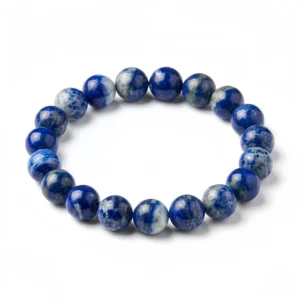 Natural Lapis Lazuli Beaded Bracelet – Handmade Blue Gemstone Jewelry
