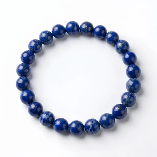 Natural Lapis Lazuli Beaded Bracelet – Handmade Blue Gemstone Jewelry