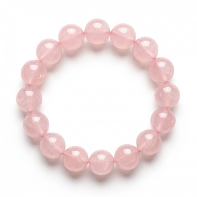 Rose Quartz Crystal Beaded Bracelet