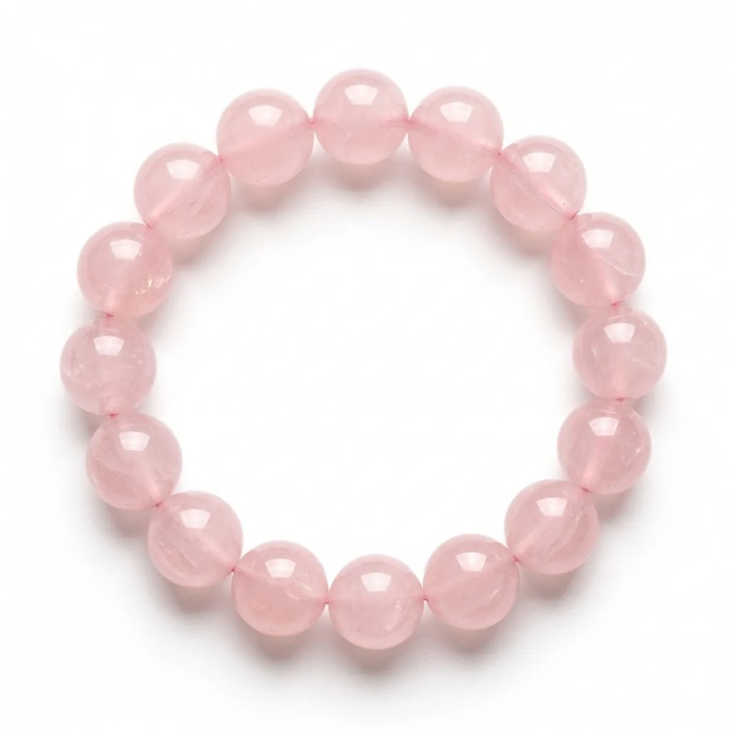 Rose Quartz Crystal Beaded Bracelet
