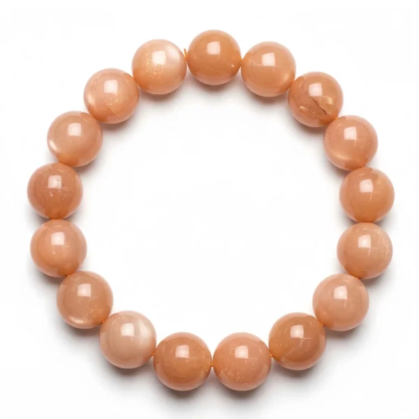 Orange Moonstone Beaded Bracelet – Warm Natural Gemstone