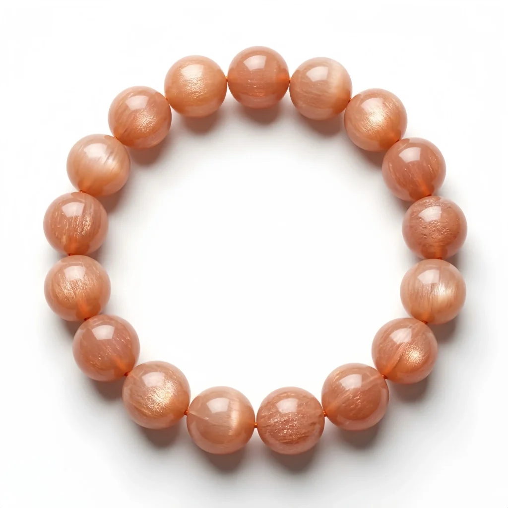 Orange Moonstone Beaded Bracelet – Warm Natural Gemstone
