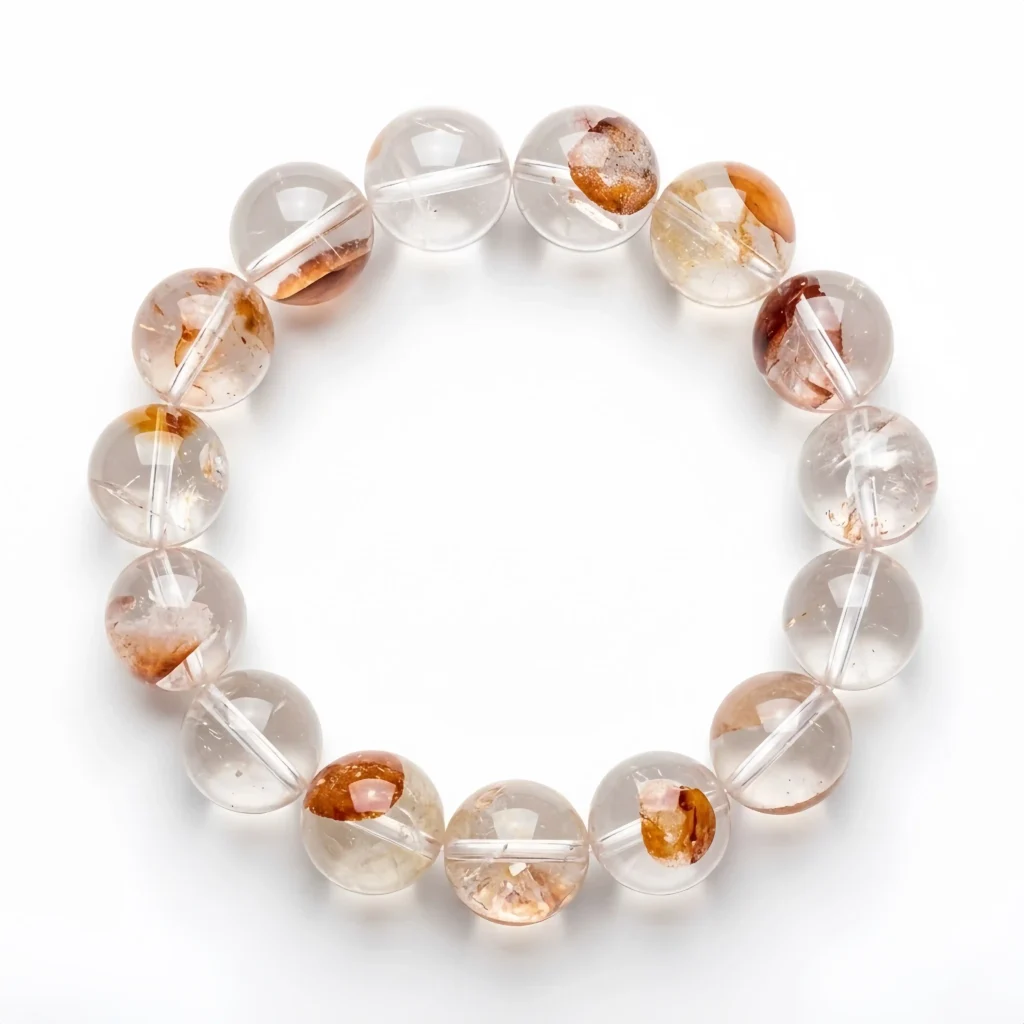 Golden Hematoid Quartz Beaded Bracelet | Natural Golden Garden Crystal