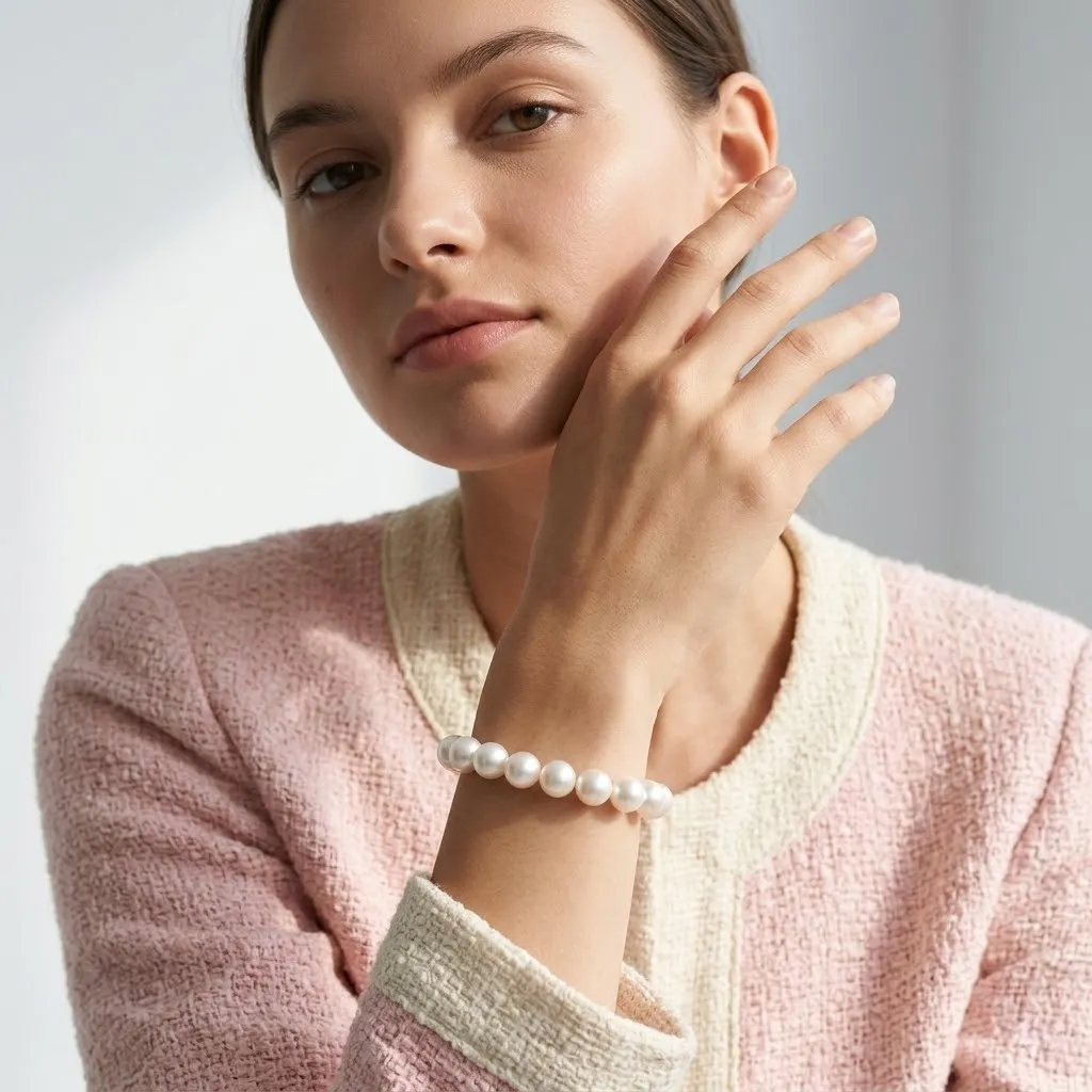 Natural Pearl Bead Bracelet – Timeless Handmade Elegance