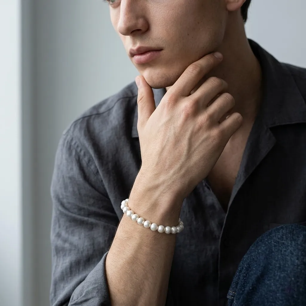 Natural Pearl Bead Bracelet – Timeless Handmade Elegance