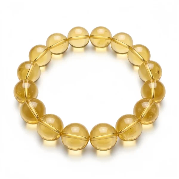 Natural Citrine Beaded Bracelet – Golden Crystal Elegance