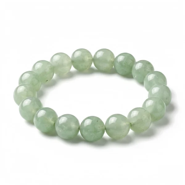 Natural Green Aventurine Beaded Bracelet – Polished Gemstone Stretch Bracelet