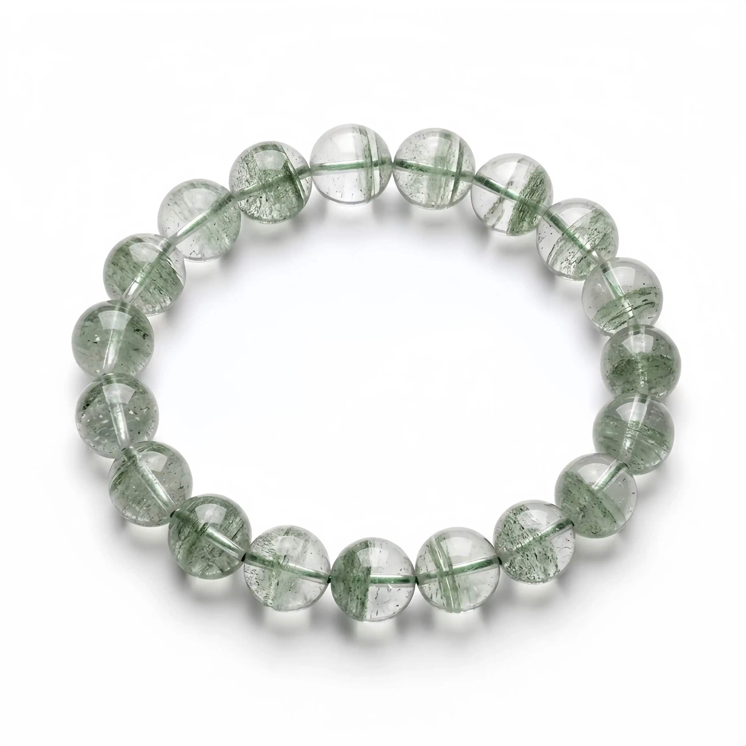 Green Phantom Crystal Bead Bracelet