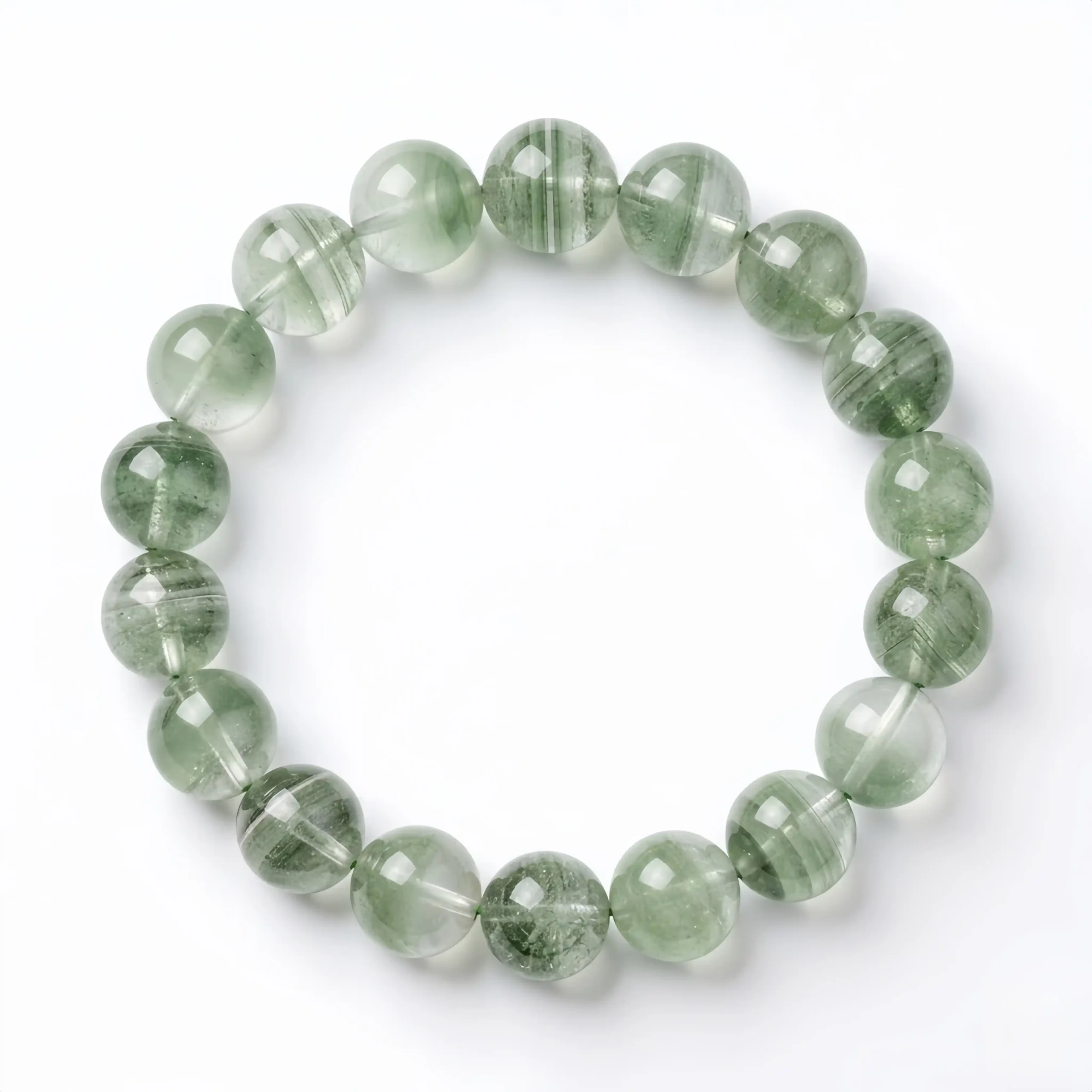 Green Phantom Crystal Bead Bracelet