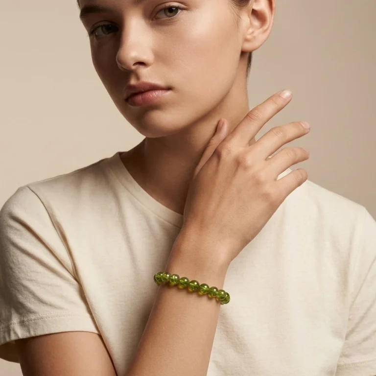 Natural Tsavorite Garnet Beaded Bracelet – Vibrant Green Gemstone