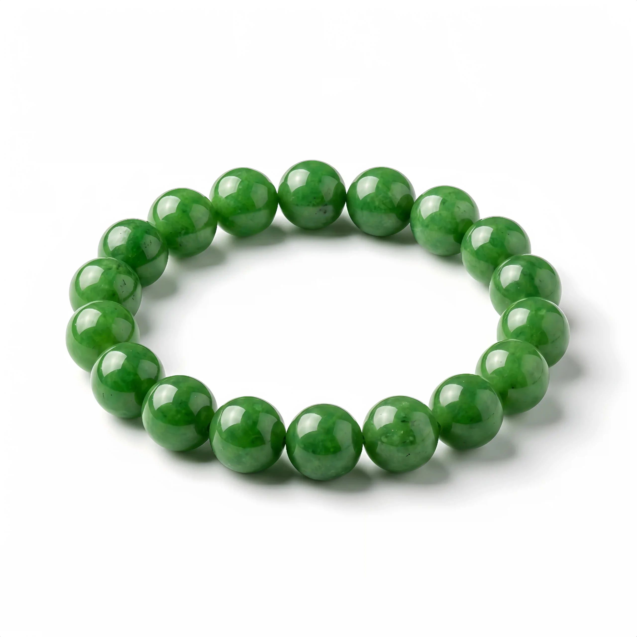 Natural Green Jasper Agate Beaded Bracelet – Handmade Gemstone Jewelry