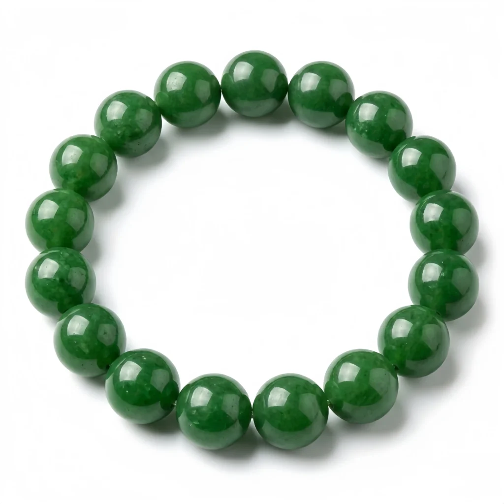 Natural Green Jasper Agate Beaded Bracelet – Handmade Gemstone Jewelry