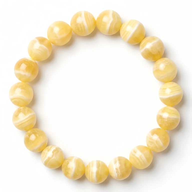 Natural Yellow Calcite Beaded Bracelet – Handmade Gemstone Jewelry