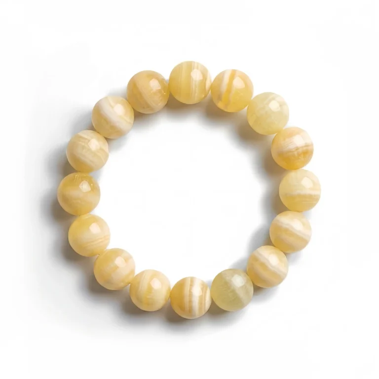 Natural Yellow Calcite Beaded Bracelet – Handmade Gemstone Jewelry
