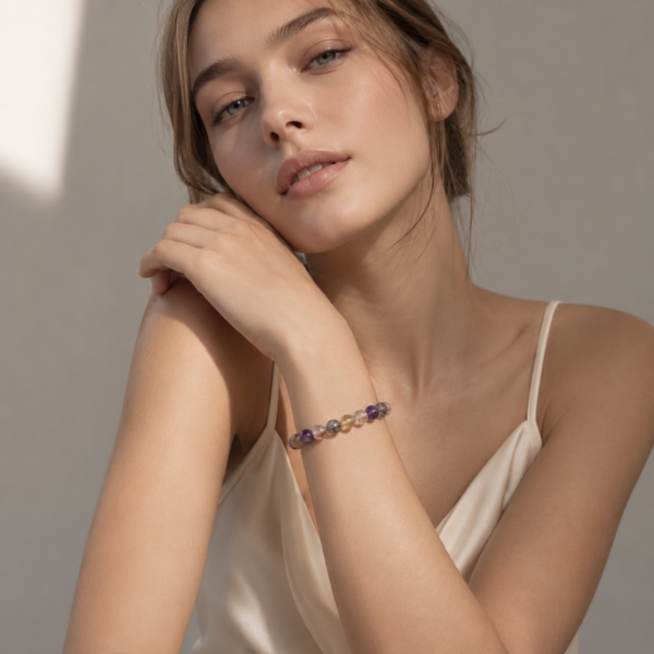 Natural Super Seven Crystal Bracelet – Multi-Inclusion Premium Gemstone Beads
