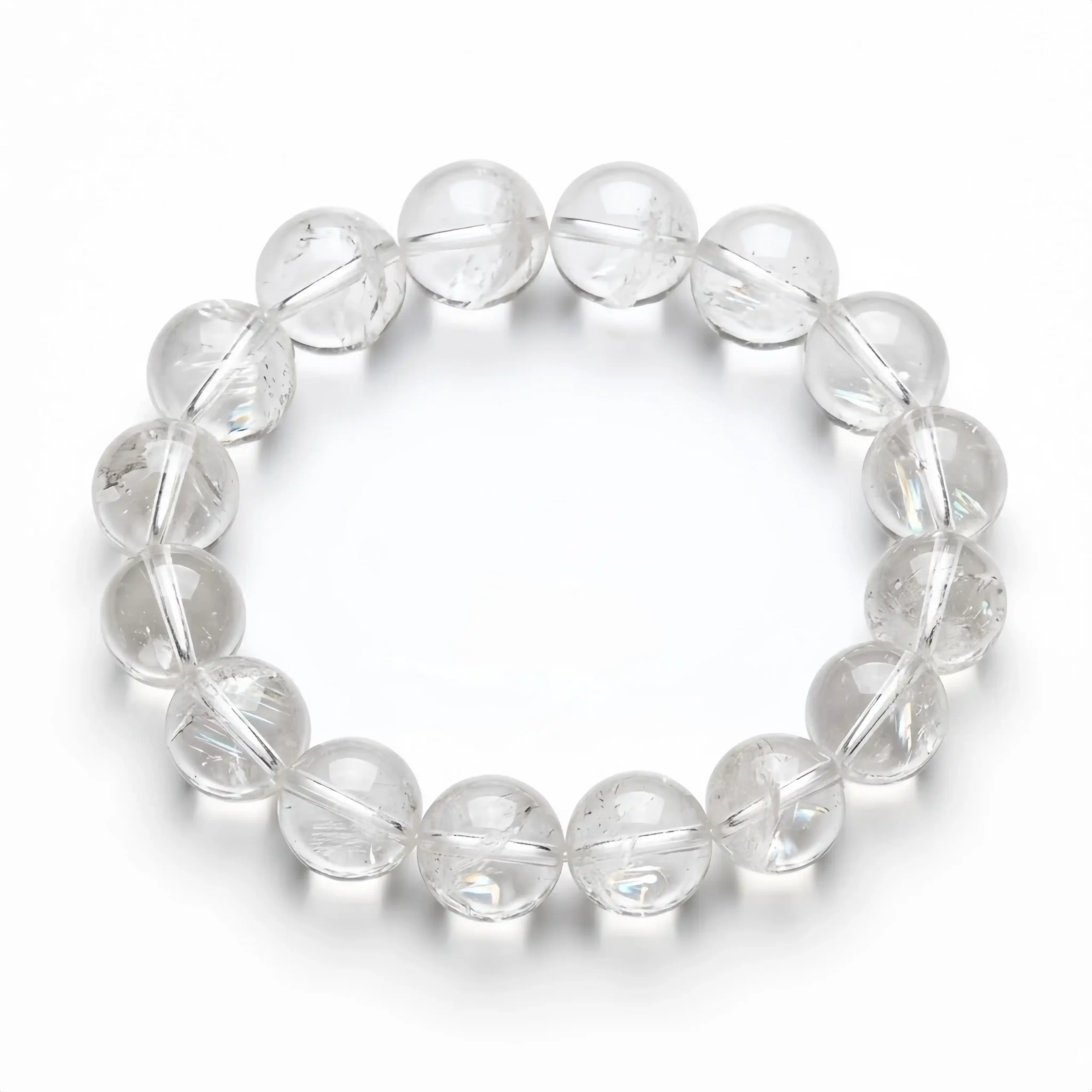 White Azeztulite Crystal Bead Bracelet