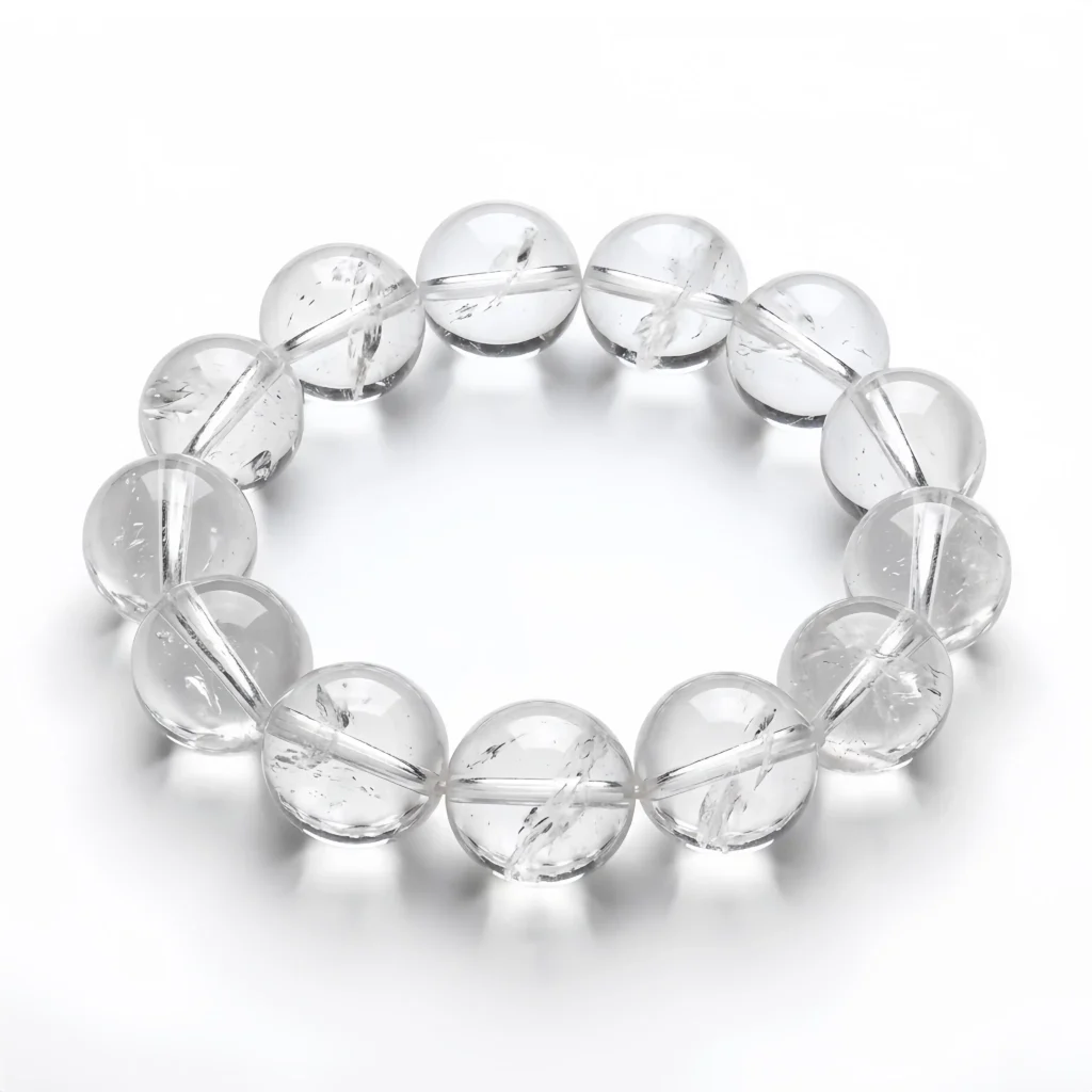 Natural White Azeztulite Crystal Beaded Bracelet