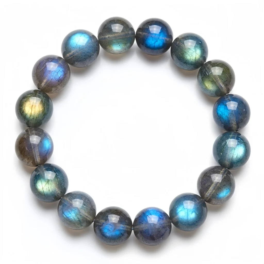 Natural Labradorite Beaded Bracelet – Blue Flash Gemstone