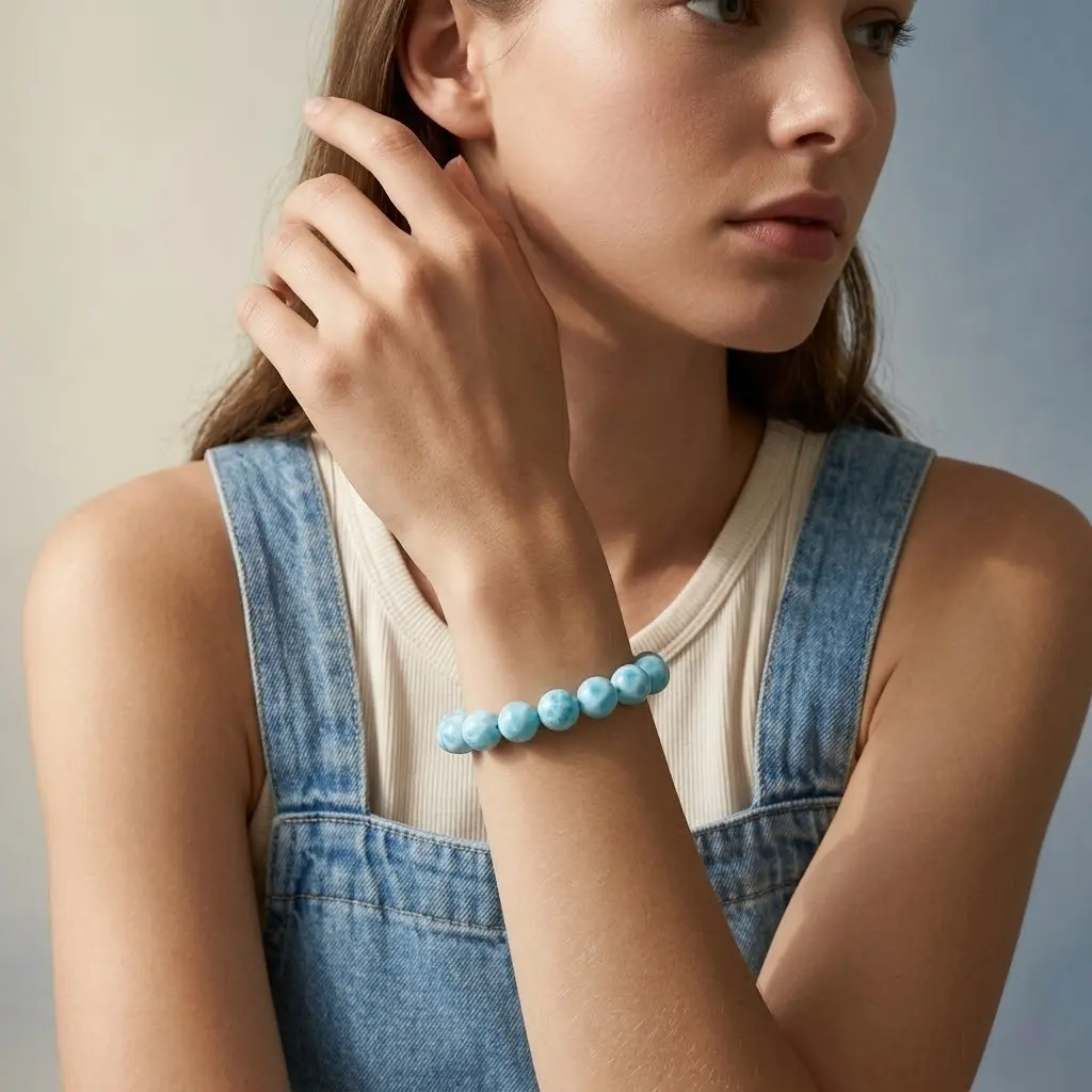Larimar Bead Bracelet