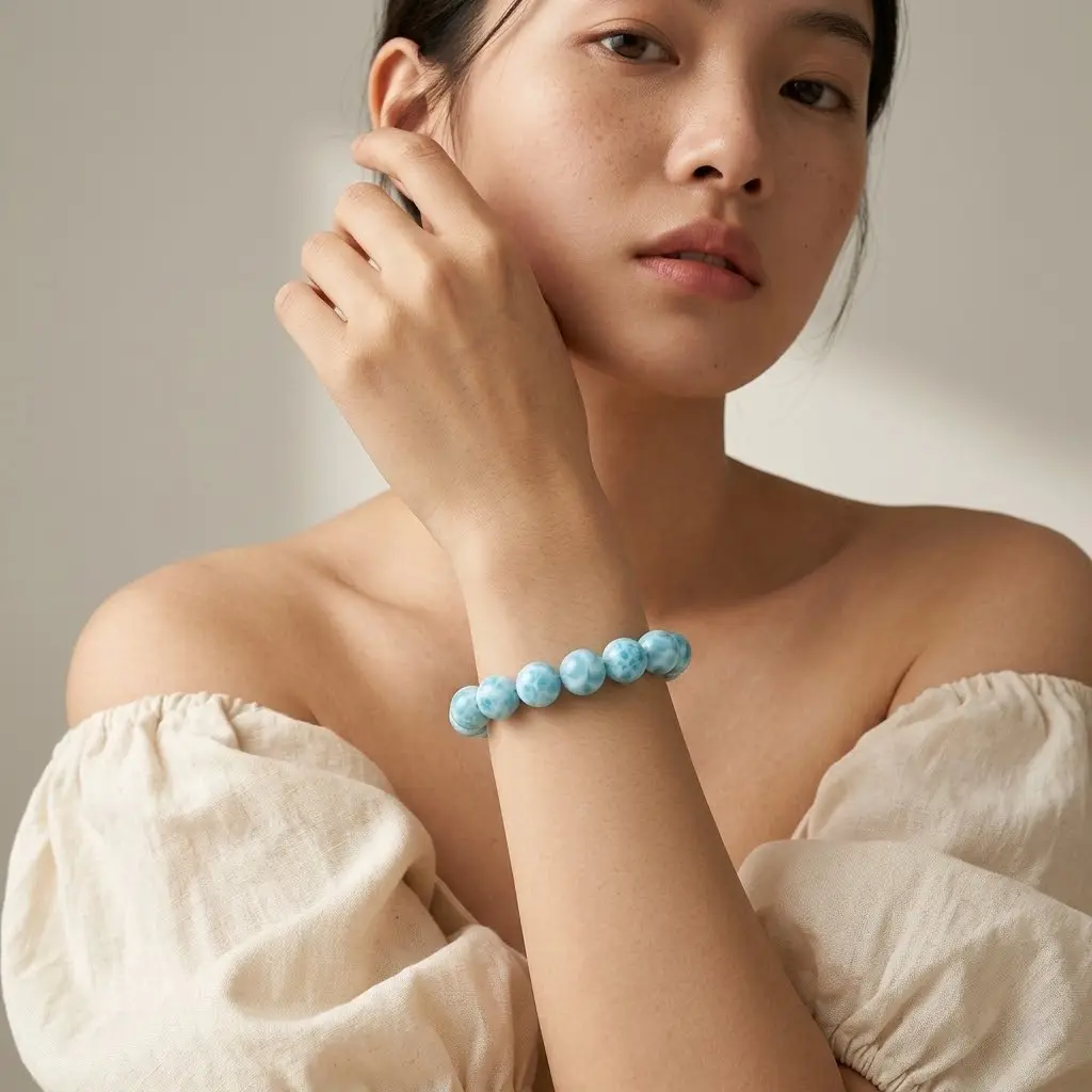 Larimar Bead Bracelet