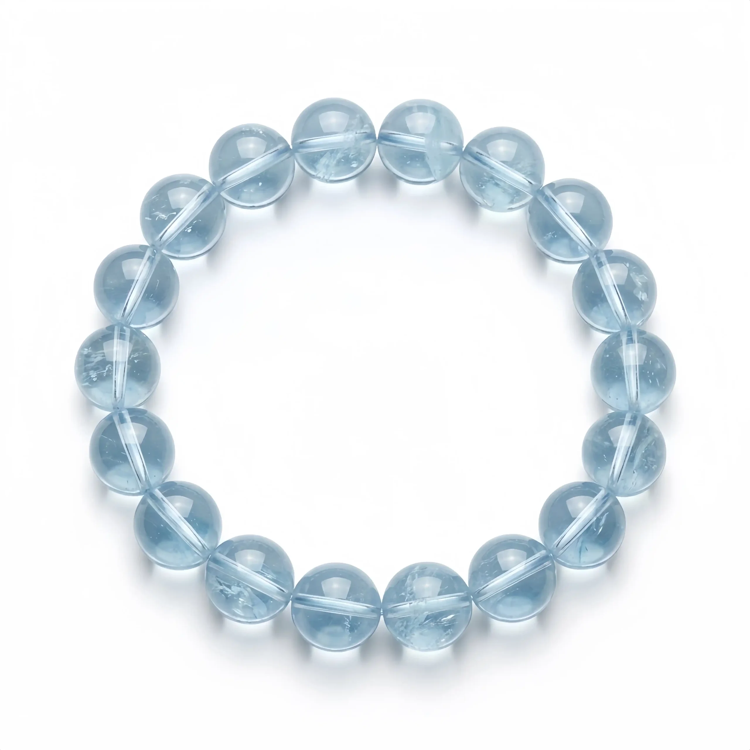 Aquamarine Bead Bracelet