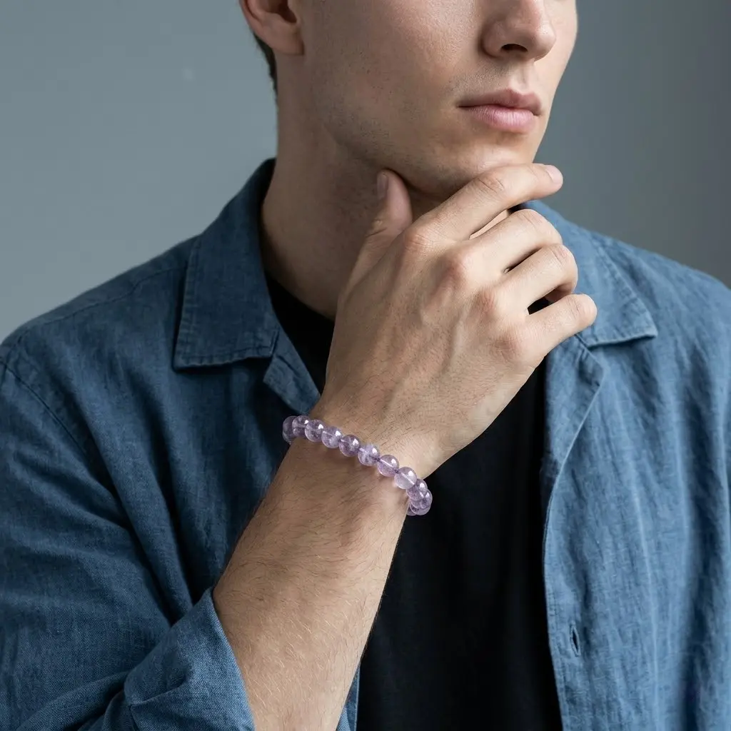 Bolivian Amethyst Beaded Bracelet – Natural Lavender Crystal