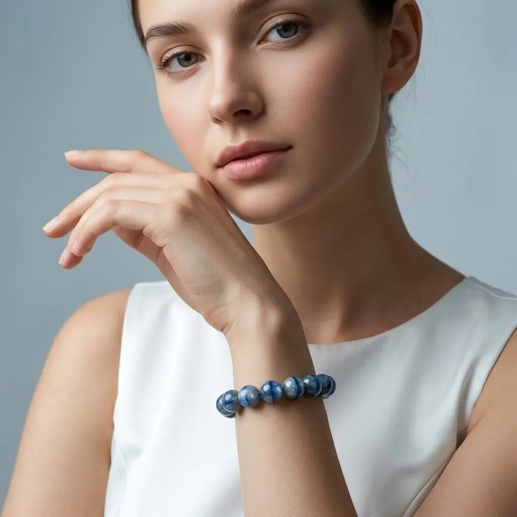 Blue Aventurine Bead Bracelet