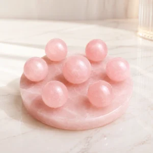 Rose Quartz Crystal Grid Set with Seven Star Design