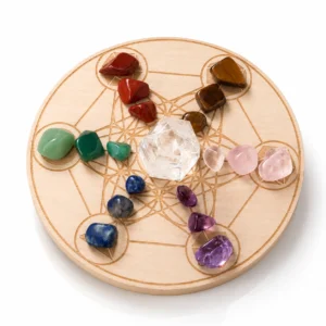 Seven Chakra Crystal Grid Set with Natural Gemstones