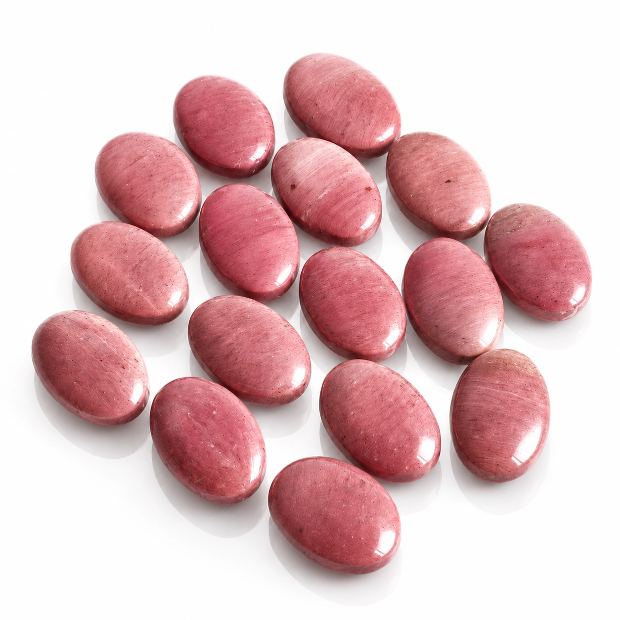 Natural Rhodonite Palm Stone Polished Crystal Healing Stone