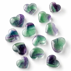 Fluorite Heart Pocket Stone – Polished Natural Crystal