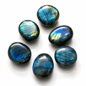 Labradorite Palm Stone – Iridescent Polished Feldspar