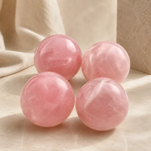 Rose Quartz Crystal Sphere Decorative Polished Gemstone Ball