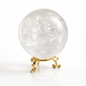 Clear Quartz Crystal Sphere Home Decor with Gold Stand